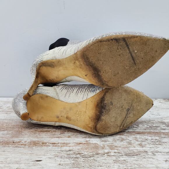 Loeffler Randall Snake Embossed Leather Chelsea Heeled Ankle Bootie 9.5 - Picture 6 of 8